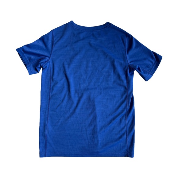 Nike Blue Short Sleeve Tee with White Logo Boys Size Large - Picture 2 of 5